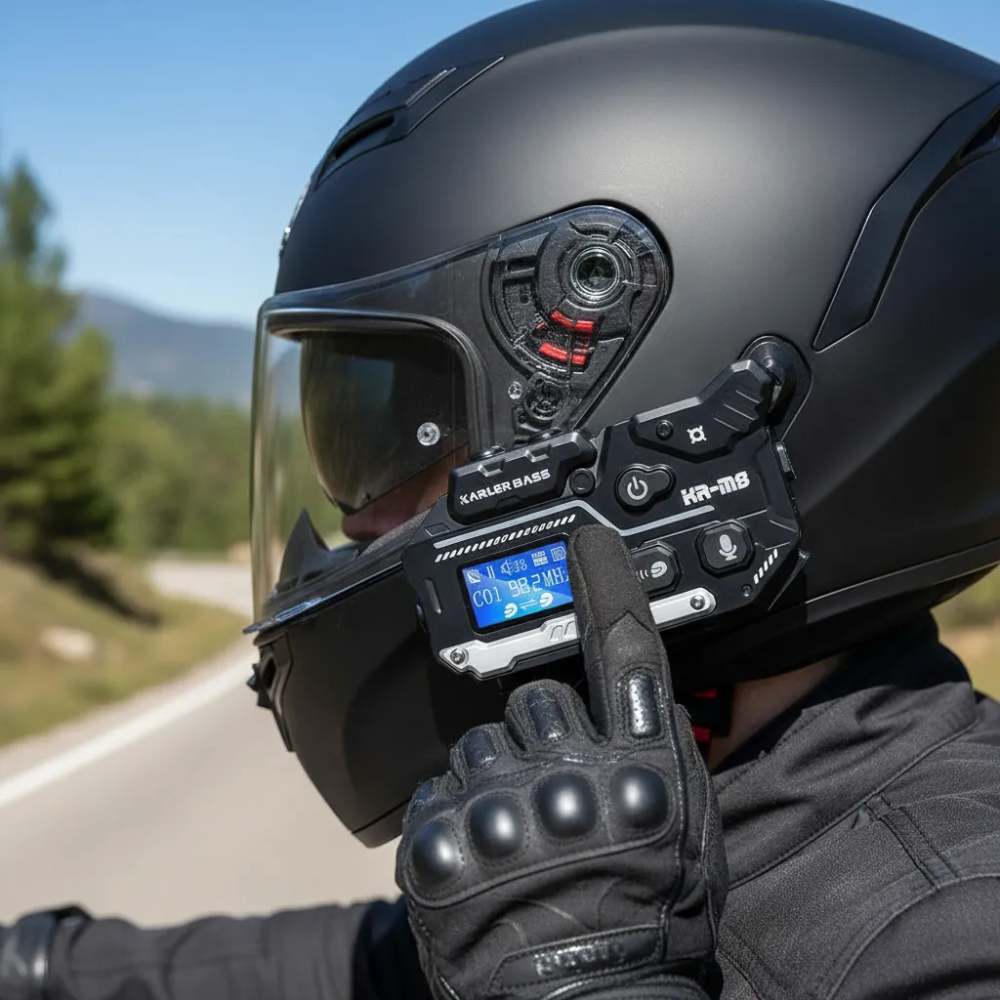 Intercomunicador Casco Moto Llamadas Bluetooth LED RGB KR-M8