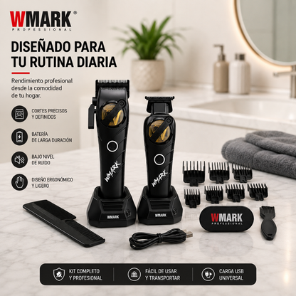 Kit Cortadora De Pelo + Trimmer Profesional WMARK NG-8613