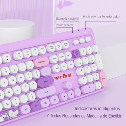 Combo Teclado y Mouse Inalámbricos USB 2.4G 105 Teclas Weibo