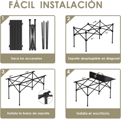 Juego De Camping Set Mesa 95cm 4 Sillas Plegables Portatil