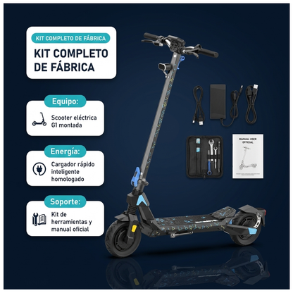G1 Scooter Eléctrica Plegable Motor 350w Batería Litio 36V 6AH