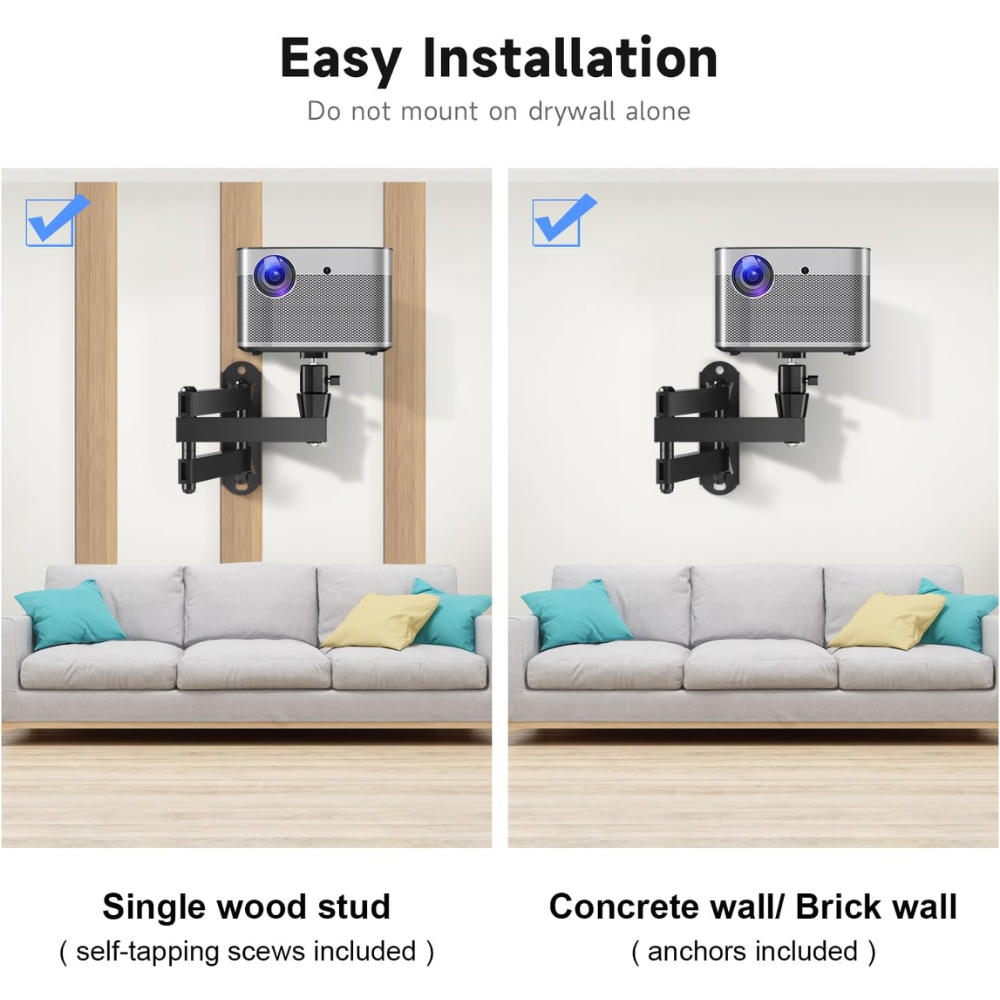 Soporte De Pared Para Proyectores Universal Ajustable 1/4