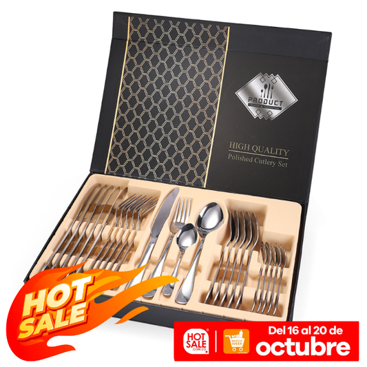 Juego De Cubiertos Acero Inoxidable 18/10 6puestos 24 PCS