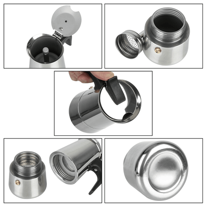 Cafetera Prensa Italiana Café Espresso Acero Quirurgico 6tz