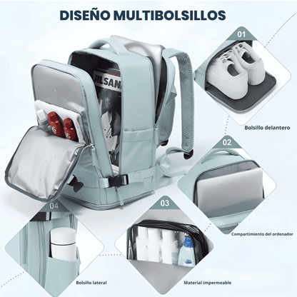 Morral De Mano Para Cabina De Viaje + Organizador Ropa 7 Set