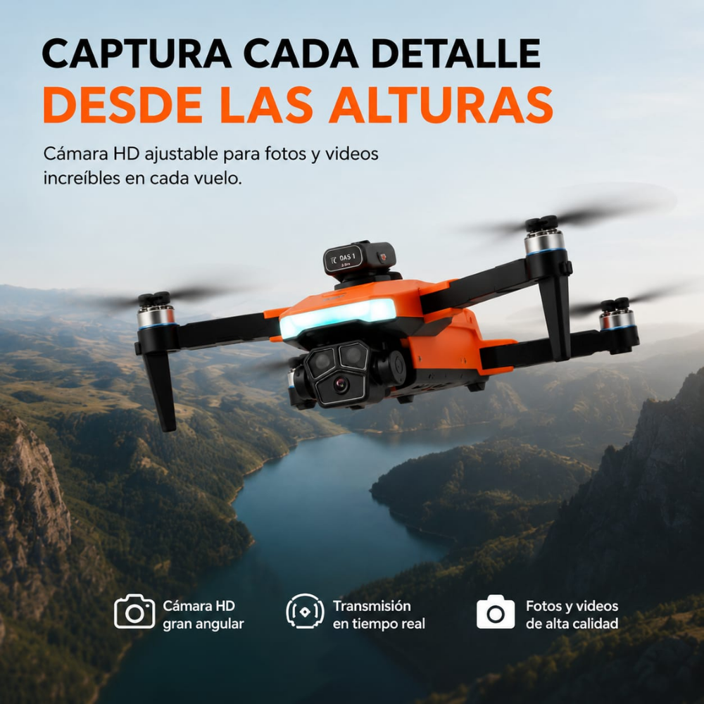 Drone 4K Wifi Dual Camara Pantalla Sensor Obstáculos J18HP
