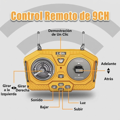 Carro Volqueta Control Remoto 9 Canales 2.4Ghz Con Luces LED