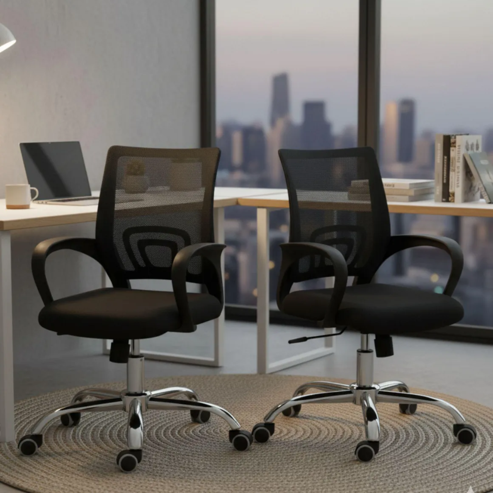 Silla Ejecutiva Oficina Escritorio Giratoria Base Cromomada