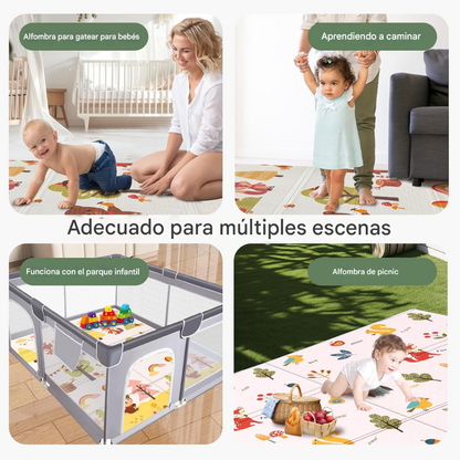 Tapete Para Bebes Plegable Colchoneta Suave Doble 200x180cm