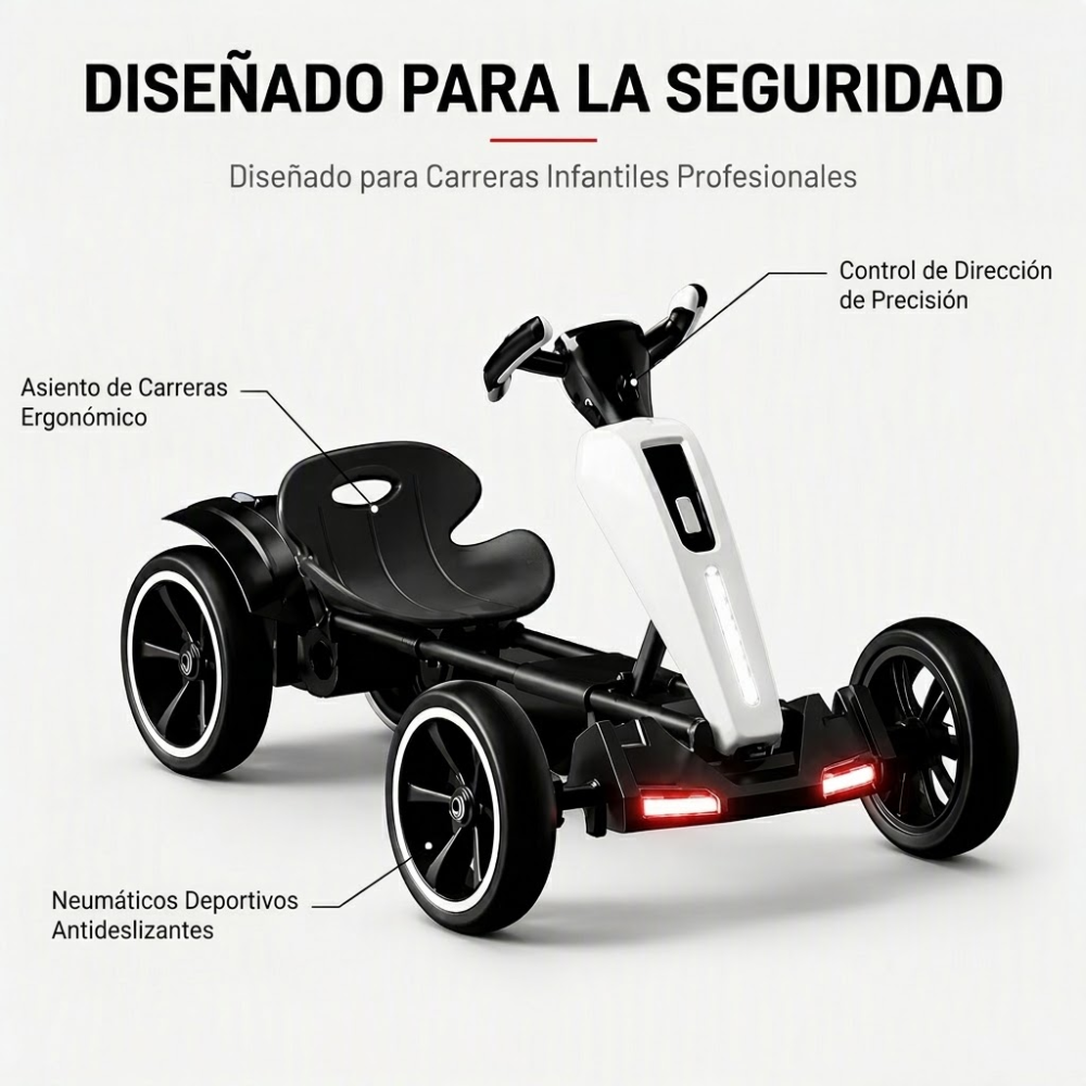 Carrito Go Kart Eléctrico Plegable Niños 4-8 Años 8km/h 30kg