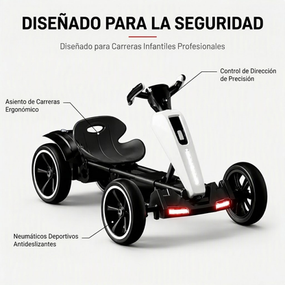 Carrito Go Kart Eléctrico Plegable Niños 4-8 Años 8km/h 30kg