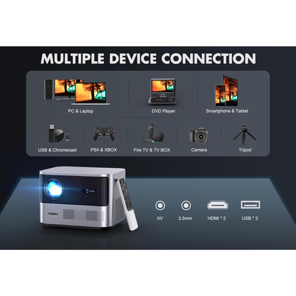 Proyector 1080p Fhd VIZONY 800 Ansi Wifi 5g Bt Auto Enfoque