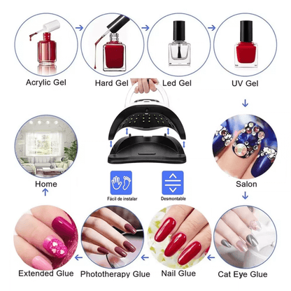 Lámpara De Uñas 280w/66led Secadora Semipermanentes Sun X10