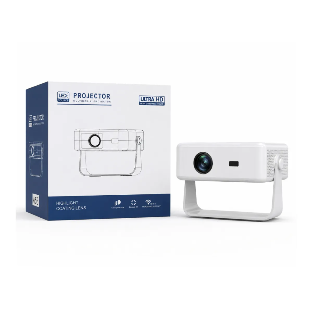 Proyector Smart Android 600 Ansi Ultra Hd Pantalla Táctil A53