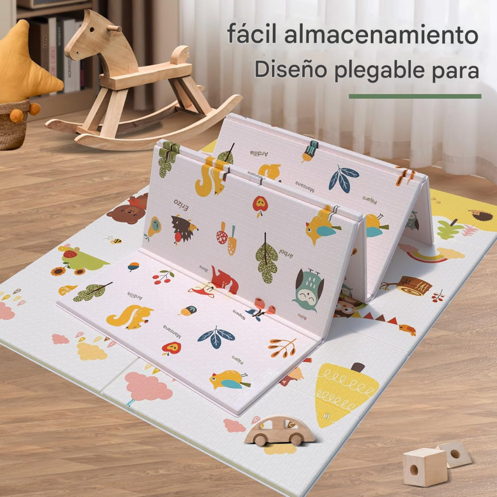 Tapete Para Bebes Plegable Colchoneta Suave Doble 200x180cm