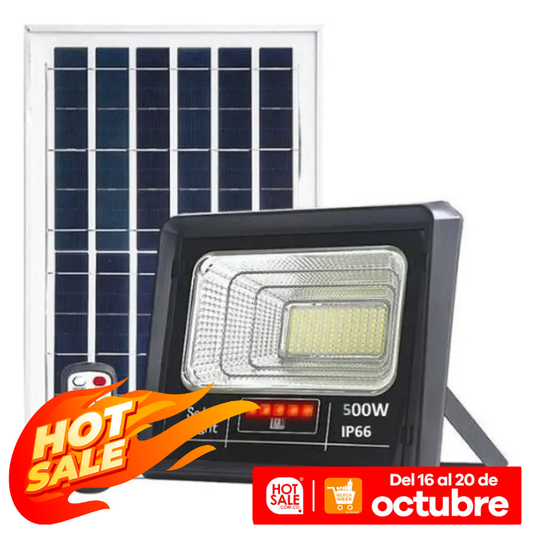 Reflector Solar 500W 6V Lampara Led Luz Blanca Panel Solar