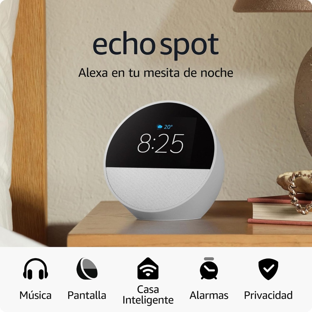 Amazon Alexa Echo Spot Parlante Y Pantalla Reloj Despertador