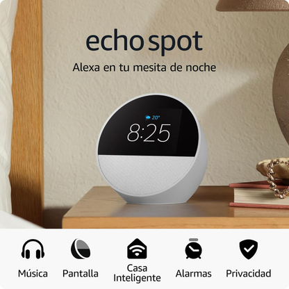 Amazon Alexa Echo Spot Parlante Y Pantalla Reloj Despertador