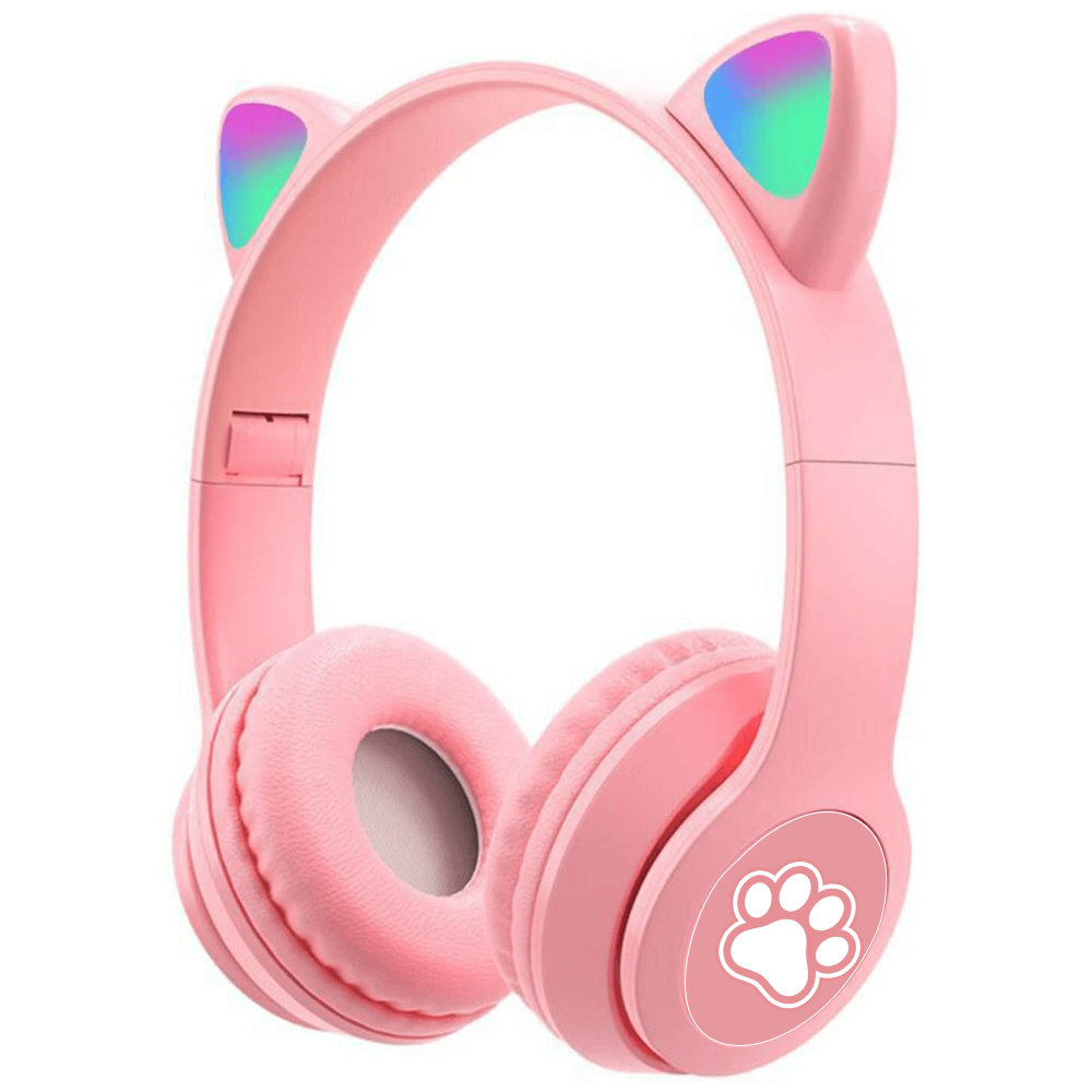 Diadema Audifonos Niña Bluetooth Orejas De Gato Luz Rgb Mz03