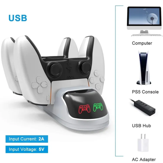 Base De Carga Dual Dock Para Controles Sony Play Station Ps5