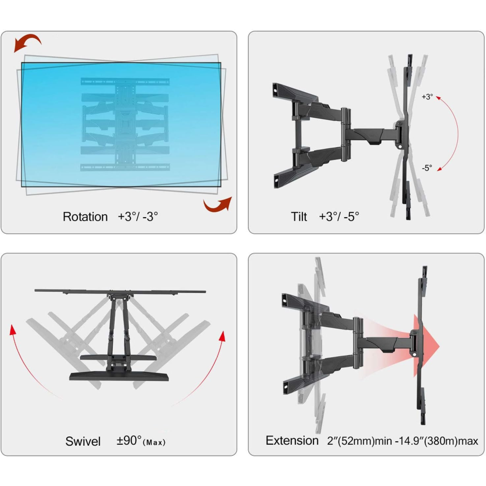 Soporte De Pared Para Tv De 40-80 Inch Brazo Ajustable An-p6