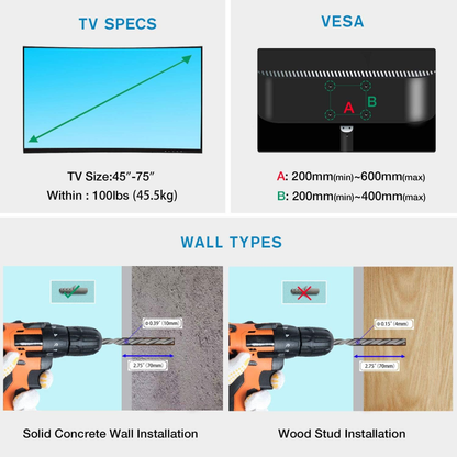 Soporte De Pared Para Tv De 40-80 Inch Brazo Ajustable An-p6