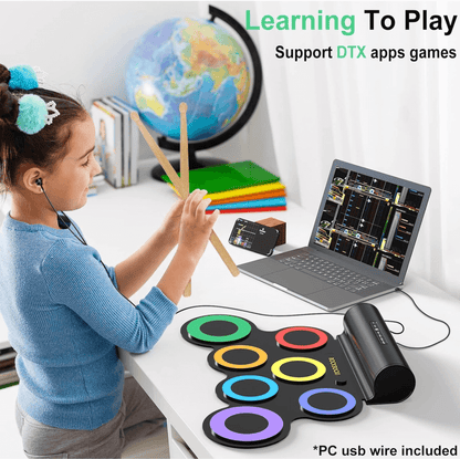 Batería Electrónica Tambor Eléctrico Portátil Flexible G3001