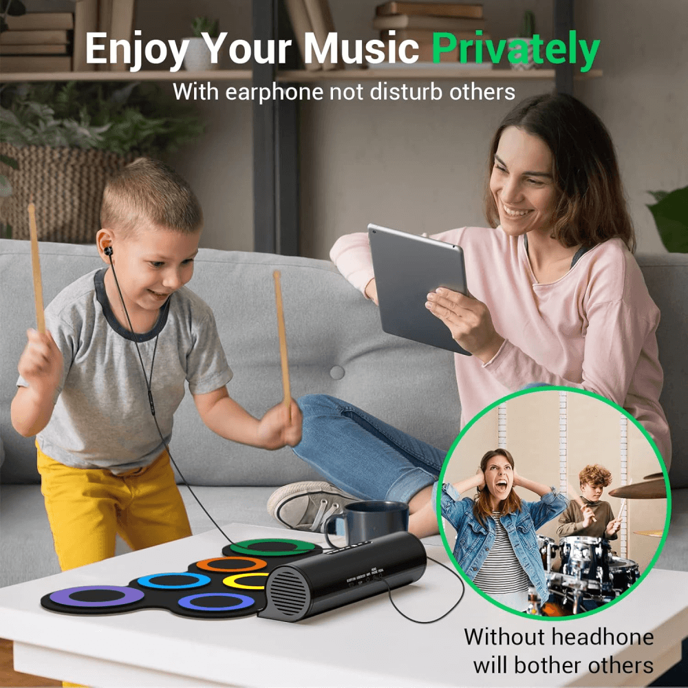 Batería Electrónica Tambor Eléctrico Portátil Flexible G3001