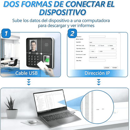 Biometrico Smart Reloj Control Asistencia Huellas Facial Usb