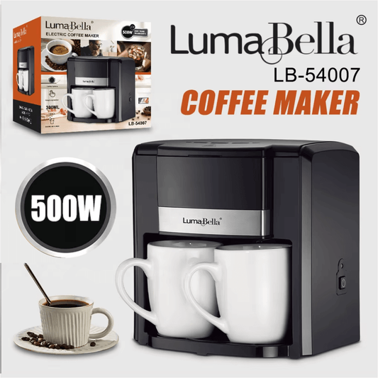 Cafetera Electrica 2 Tazas Porcelana 300ml Maquina Café 500w