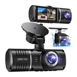 Cámara Carro Dvr 2.5in Dash Cam 1080p G-sensor 3canales C250