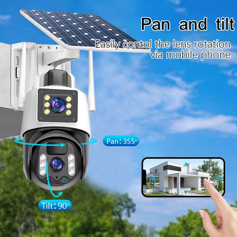 Cámara De Seguridad Ptz Solar 4g Wifi Doble Lente 6mpx Tp15