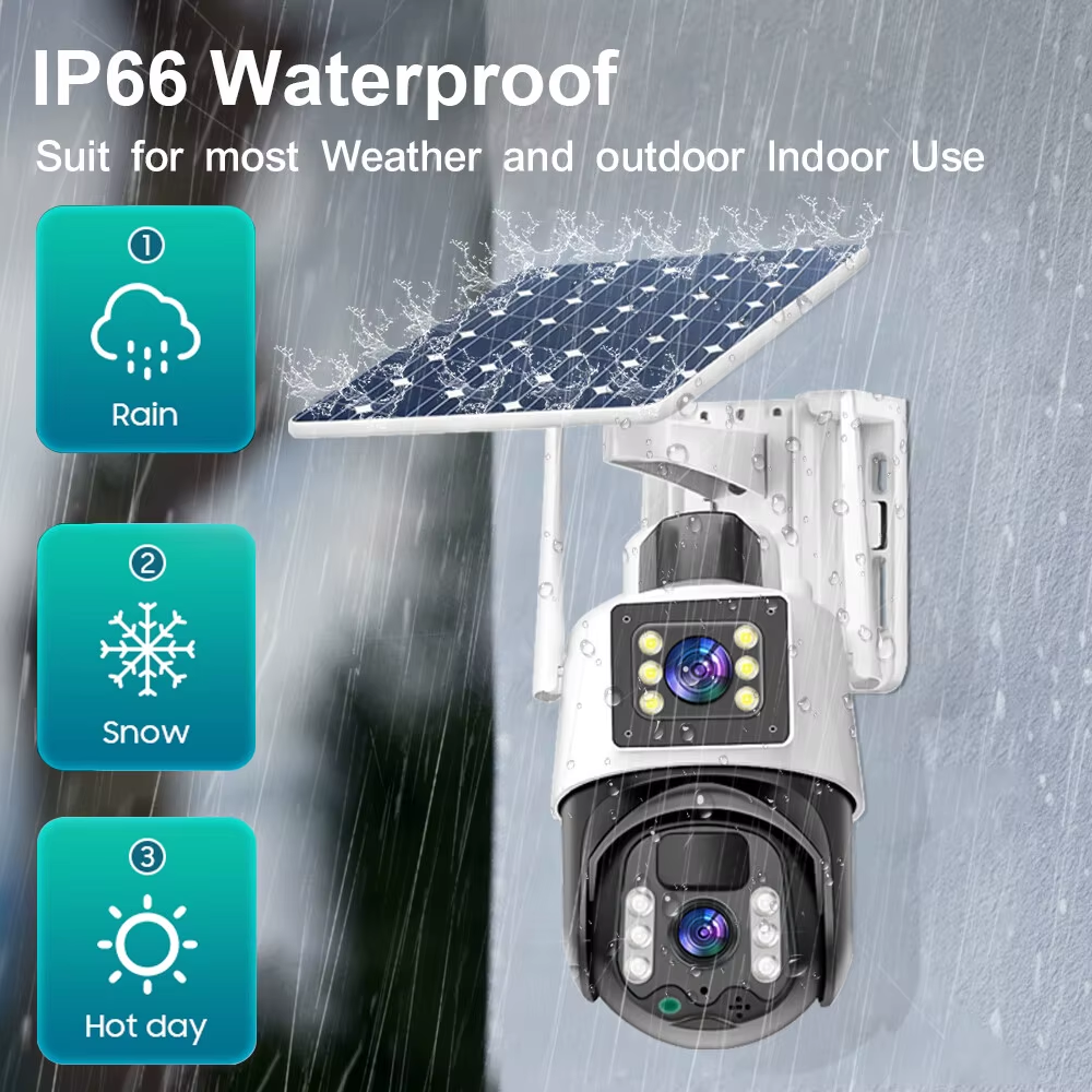 Cámara De Seguridad Ptz Solar 4g Wifi Doble Lente 6mpx Tp15