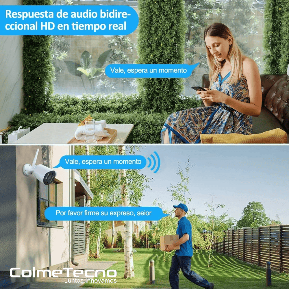 Cámara Seguridad Wifi Exterior 3mp 1080p Tipo Bala Alexa Q22