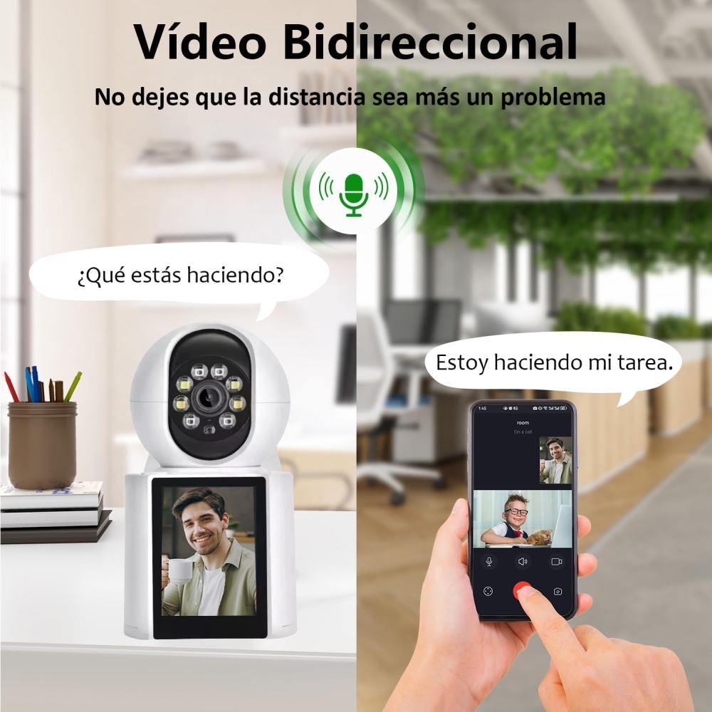 Cámara De Seguridad Interior Pantalla Hd 2.8inch 360° Wifi