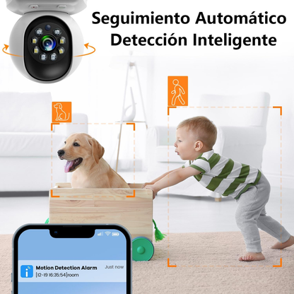 Cámara De Seguridad Interior Pantalla Hd 2.8inch 360° Wifi
