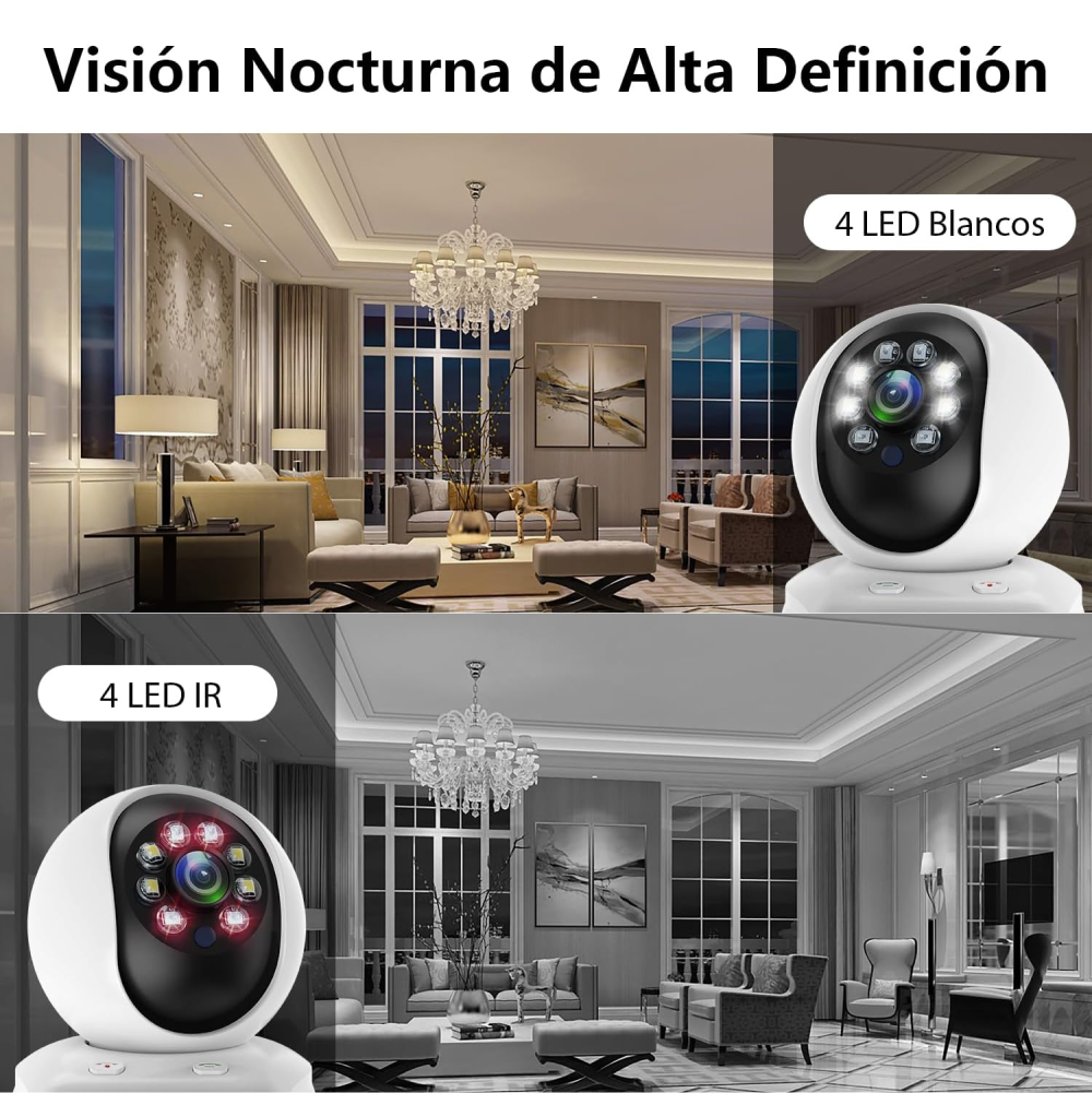 Cámara De Seguridad Interior Pantalla Hd 2.8inch 360° Wifi