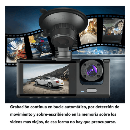 Cámara Carro Dash Cam 1080p Hd 3 Lentes Camara Vehicular Dvr