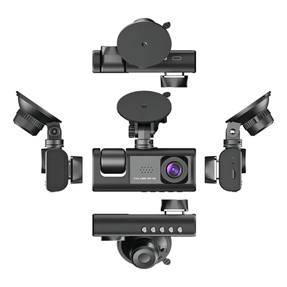 Cámara Carro Dash Cam 1080p Hd 3 Lentes Camara Vehicular Dvr