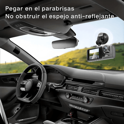 Cámara Carro Dash Cam 1080p Hd 3 Lentes Camara Vehicular Dvr