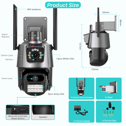 Cámara De Seguridad Ptz Doble Lente Alarma Inteligente Wifi