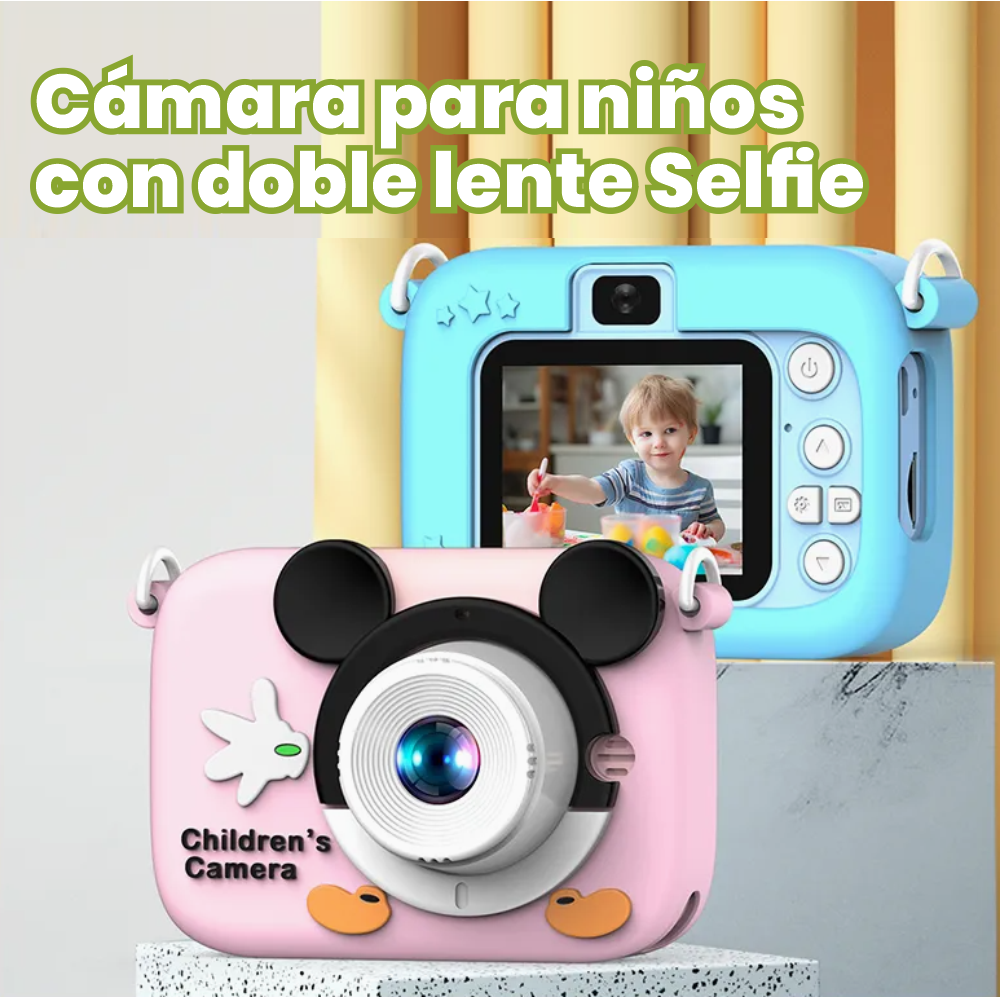 Cámara Digital De Niños Dual Lente Selfie 20mpx 1080p Mickey