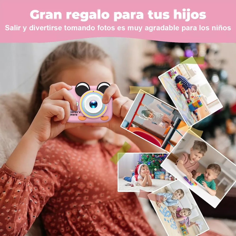 Cámara Digital De Niños Dual Lente Selfie 20mpx 1080p Mickey
