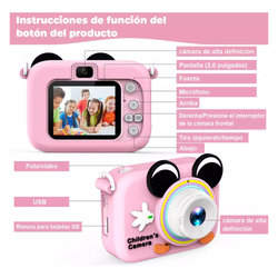 Cámara Digital De Niños Dual Lente Selfie 20mpx 1080p Mickey