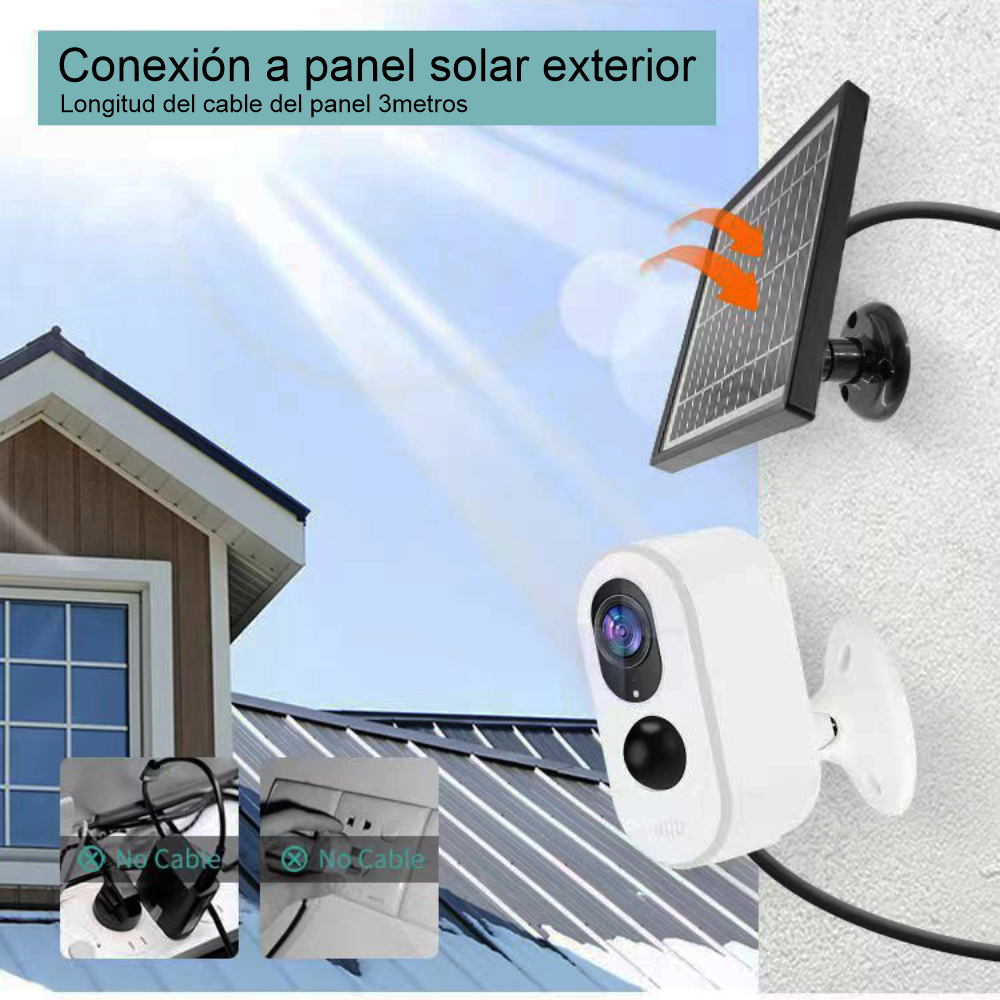 4* camara espia seguridad Solar Luses wifi 1080P HD Detector Para Casa  Exterior