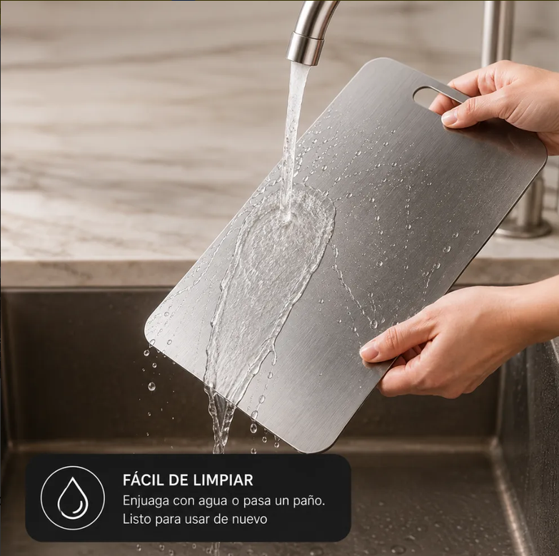 Tabla De Picar Acero Inoxidable Cocina Antibacterial 23x34