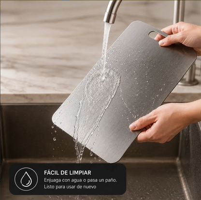 Tabla De Picar Acero Inoxidable Cocina Antibacterial 23x34