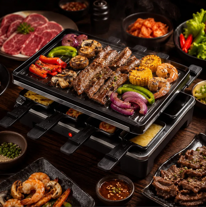 Plancha Eléctrica Sokany Multifuncional Parrilla 8 Puestos
