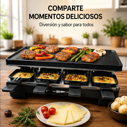 Plancha Eléctrica Sokany Multifuncional Parrilla 8 Puestos
