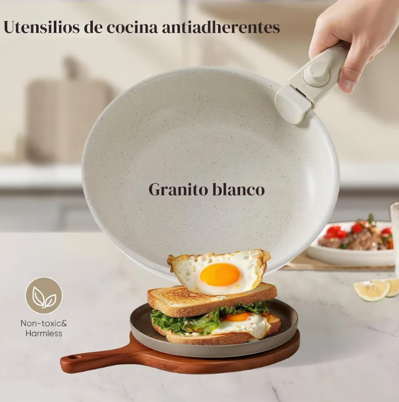 Batería Juego De Ollas Granito 11 Piezas Antiadherentes